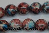 CRF74 15.5 inches 14mm round dyed rain flower stone beads wholesale