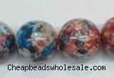 CRF75 15.5 inches 18mm round dyed rain flower stone beads wholesale