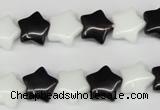 CRG01 15.5 inches 12*12mm star black & white agate beads wholesale