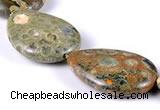 CRH04 flat teardrop natural rhyolite different sizes beads