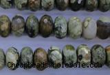 CRH118 15.5 inches 6*12mm faceted rondelle rhyolite gemstone beads