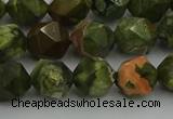 CRH163 15.5 inches 10mm faceted nuggets rhyolite gemstone beads