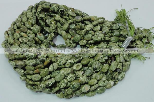 CRH42 15.5 inches 8*12mm oval rhyolite beads wholesale