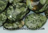 CRH49 15.5 inches 22*30mm flat teardrop rhyolite beads wholesale