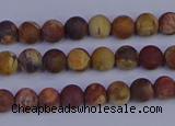 CRH510 15.5 inches 4mm round matte rhyolite gemstone beads