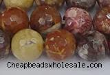 CRH522 15.5 inches 12mm faceted round rhyolite gemstone beads