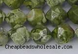 CRH537 15.5 inches 10mm faceted nuggets rhyolite gemstone beads