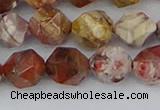 CRH549 15.5 inches 10mm faceted nuggets rhyolite gemstone beads