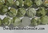 CRH554 15.5 inches 8mm faceted nuggets matte rhyolite gemstone beads