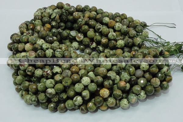 CRH57 15.5 inches 10mm faceted round rhyolite beads wholesale