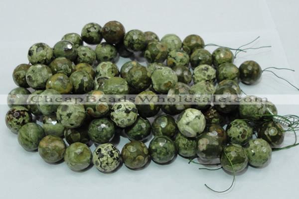 CRH61 15.5 inches 20mm faceted round rhyolite beads wholesale