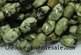 CRH66 15.5 inches 7*11mm faceted rice rhyolite beads wholesale