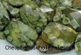 CRH80 15.5 inches 15*20mm faceted rectangle rhyolite beads wholesale