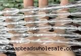 CRI144 15.5 inches 10*30mm faceted rice white crystal beads