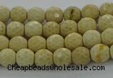 CRI211 15.5 inches 6mm faceted round riverstone beads wholesale