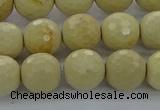 CRI215 15.5 inches 14mm faceted round riverstone beads wholesale