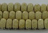 CRI222 15.5 inches 6*10mm faceted rondelle riverstone beads