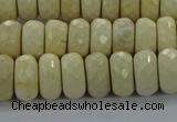 CRI223 15.5 inches 8*12mm faceted rondelle riverstone beads