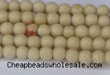 CRJ600 15.5 inches 4mm round white fossil jasper beads wholesale