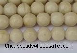 CRJ601 15.5 inches 6mm round white fossil jasper beads wholesale