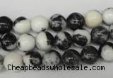 CRO100 15.5 inches 8mm round black & white jasper beads wholesale