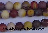 CRO1002 15.5 inches 8mm round matte mookaite gemstone beads