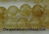 CRO1023 15.5 inches 10mm round yellow watermelon quartz beads