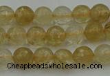 CRO1030 15.5 inches 4mm faceted round yellow watermelon quartz beads