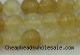 CRO1033 15.5 inches 10mm faceted round yellow watermelon quartz beads