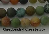 CRO1082 15.5 inches 8mm round matte Indian agate beads wholesale