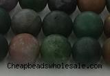 CRO1084 15.5 inches 12mm round matte Indian agate beads wholesale