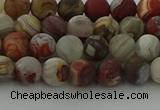 CRO1091 15.5 inches 6mm round matte laguna lace agate beads