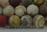 CRO1093 15.5 inches 10mm round matte laguna lace agate beads