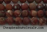 CRO1101 15.5 inches 6mm round matte pomegranate jasper beads