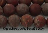 CRO1103 15.5 inches 10mm round matte pomegranate jasper beads