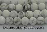 CRO1141 15.5 inches 6mm round matte white howlite beads