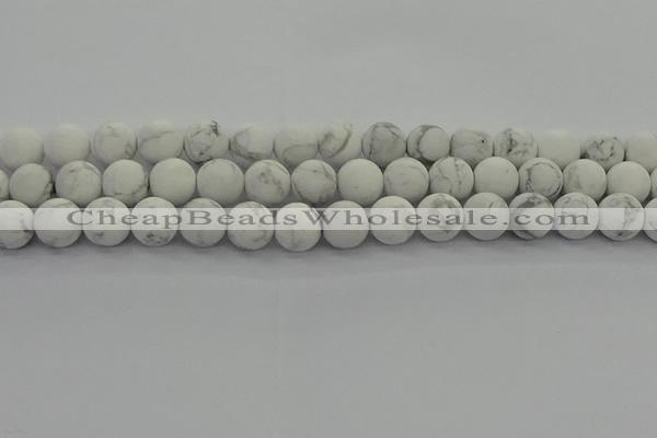 CRO1144 15.5 inches 12mm round matte white howlite beads