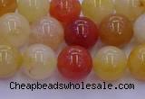 CRO1163 15.5 inches 10mm round golden silk jade beads wholesale