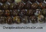 CRO1170 15.5 inches 4mm round fire lace opal gemstone beads