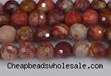 CRO1189 15.5 inches 6mm faceted round red porcelain beads