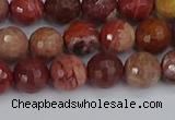 CRO1190 15.5 inches 8mm faceted round red porcelain beads