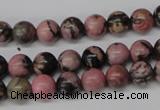 CRO121 15.5 inches 8mm round rhodonite gemstone beads wholesale