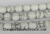 CRO132 15.5 inches 8mm round white howlite turquoise beads wholesale