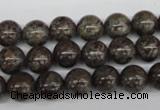 CRO139 15.5 inches 8mm round Chinese snowflake obsidian beads wholesale