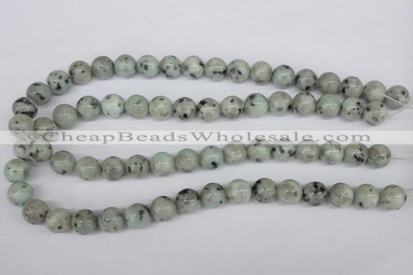 CRO314 15.5 inches 12mm round kiwi stone beads wholesale