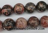 CRO324 15.5 inches 12mm round red leopard skin jasper beads wholesale