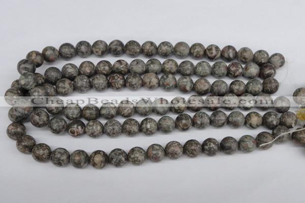 CRO325 15.5 inches 12mm round Chinese leopard skin jasper beads wholesale