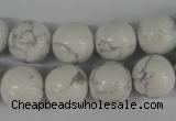 CRO364 15.5 inches 12mm round white howlite turquoise beads wholesale