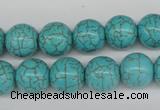 CRO365 15.5 inches 12mm round synthetic turquoise beads wholesale