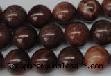 CRO382 15.5 inches 14mm round red picture jasper beads wholesale